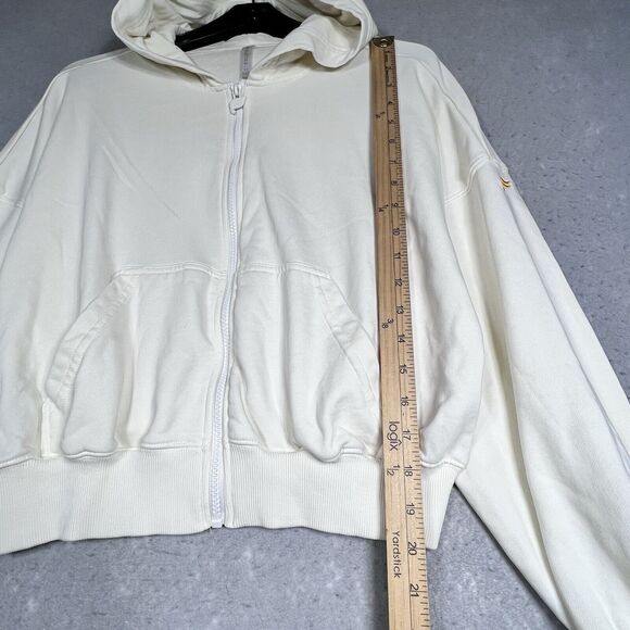 Fabletics Hoodie Womens Size Medium Offwhite Full Zip Sweatshirt Hoodie - Picture 9 of 12